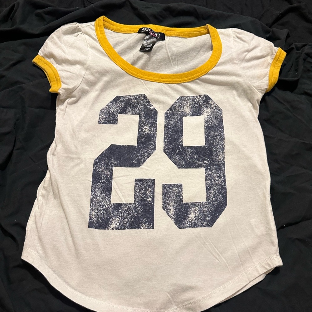 White and Yellow Graphic Tee